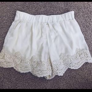High waisted lace shorts